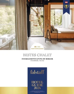 Falstaff Hotel Guide 2026: Bestes Chalet, FourElements Living by Berger